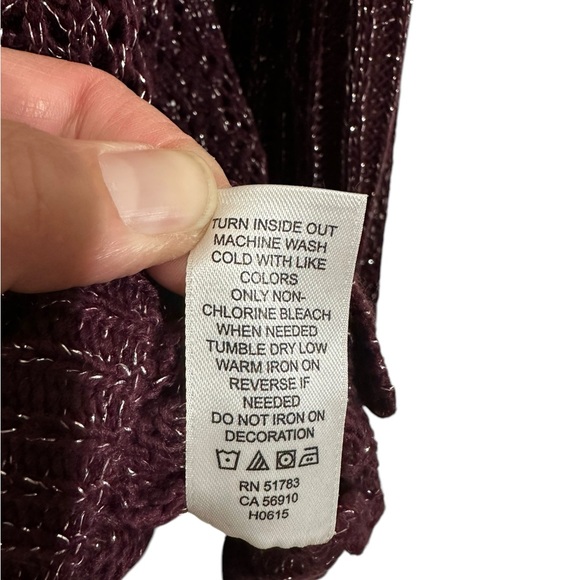 Maurices Purple and Silver Loose Knit Tunic Sweater Sz M - Picture 10 of 10